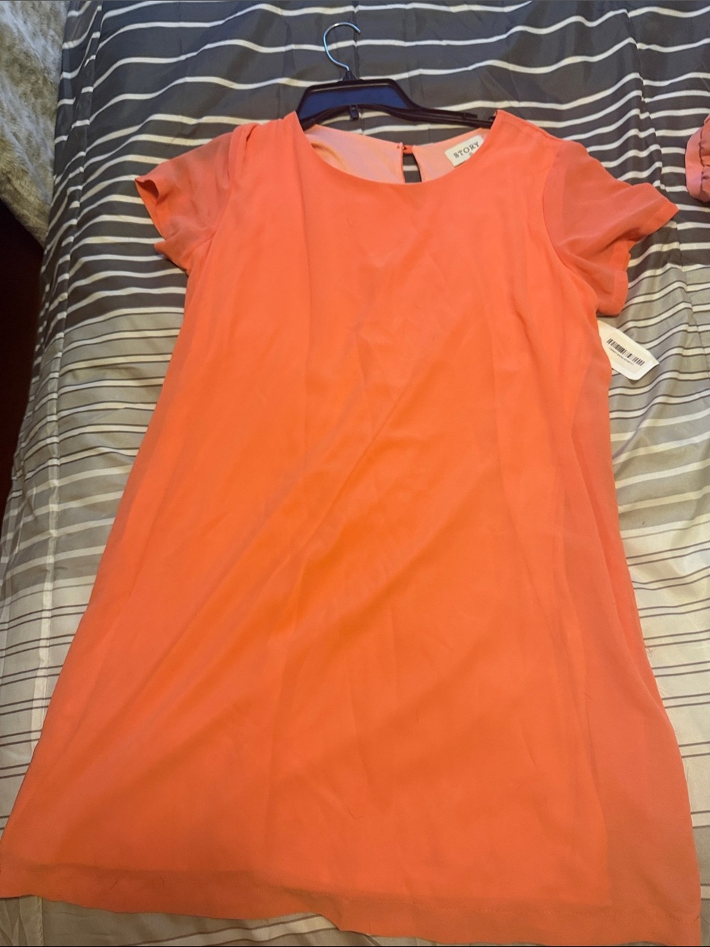 Red Dress Boutique Coral-Orange Short Sleeve Shift Tunic